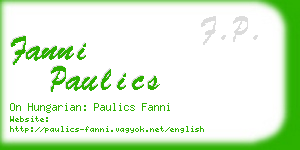 fanni paulics business card